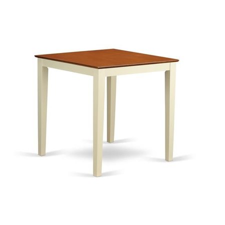 EAST WEST FURNITURE East West Furniture VNT-WHI-T Vernon Pub; Counter Height Square Table - Buttermilk & Cherry Finish VNT-WHI-T